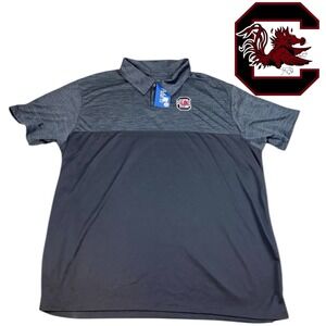 NEW W TAG USC Carolina Gamecocks Embroidered Black Gray Polo Shirt Mens Size 2XL
